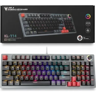 JEDEL KL-114 Gaming Klavye - RGB Aydınlatmalı, Mekanik Hisli, Q Türkçe Klavye
